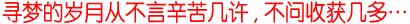 小辉程序员之路：寻梦的岁月从不言辛苦几许, 不问收获几多